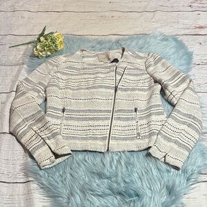 LOFT Tweed White Black Blazer sz 0